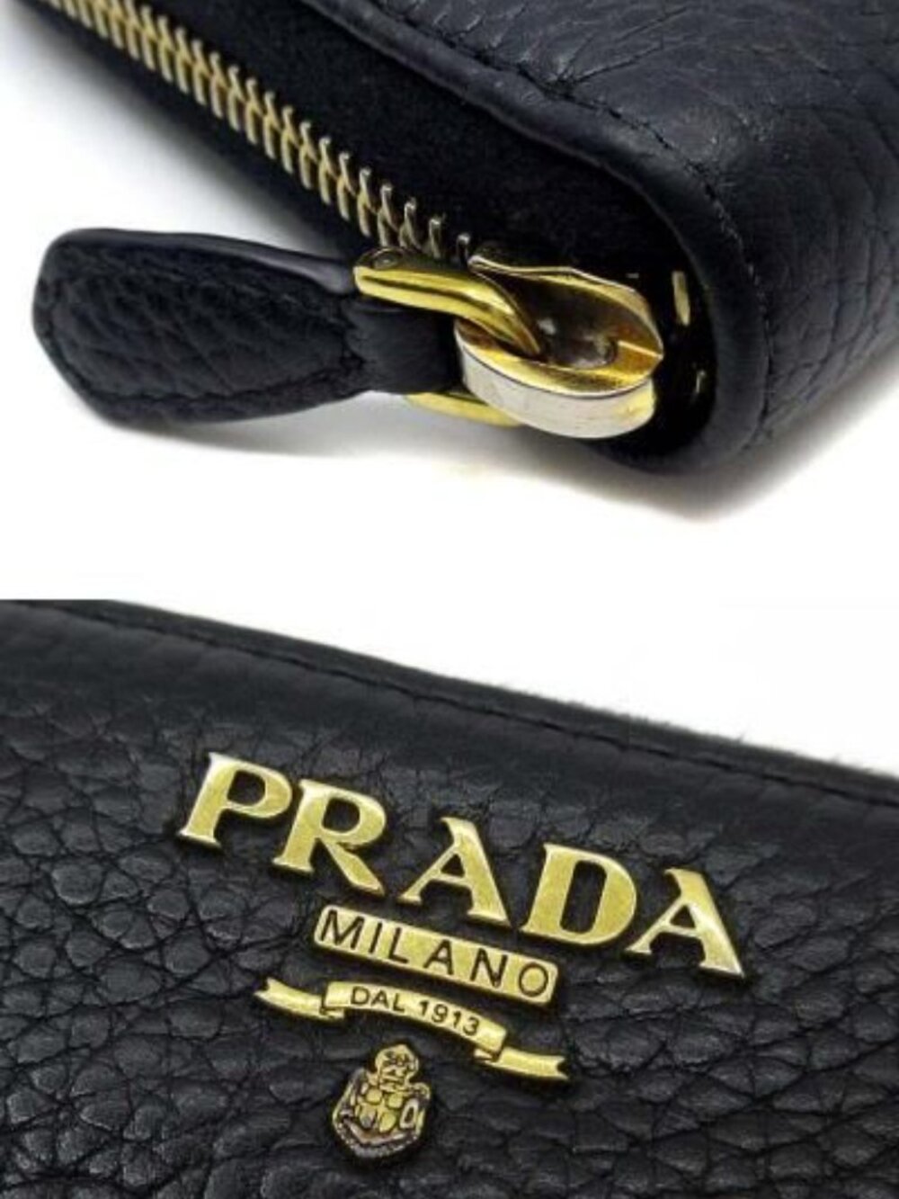 ★SOLD★ Prada Leather Zip Around Wallet Black - Picture 3 of 6